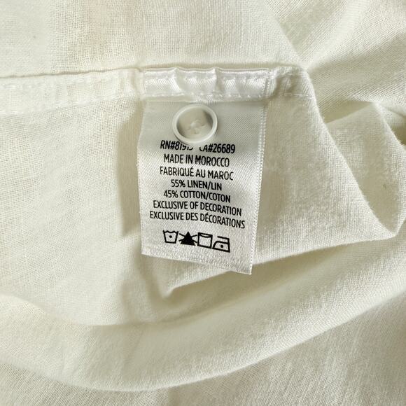 Robert Graham Shirt Mens M White Short Sleeve Classic Fit Linen Resort Wear - Picture 4 of 7